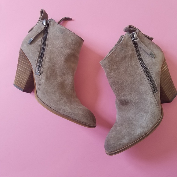Dolce Vita Taupe Suede Double Zip Booties - Picture 3 of 7